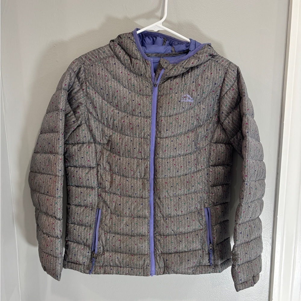 L.L.Bean Kids' PrimaLoft Packaway Hooded Down Jacket Girl’s Large 14-16 Puffer
